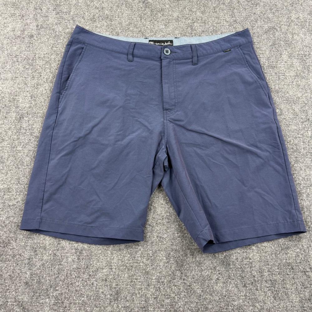 Travis Mathew Size 38 Blue Performance Golf Shorts Stretch Nylon Blend Men's